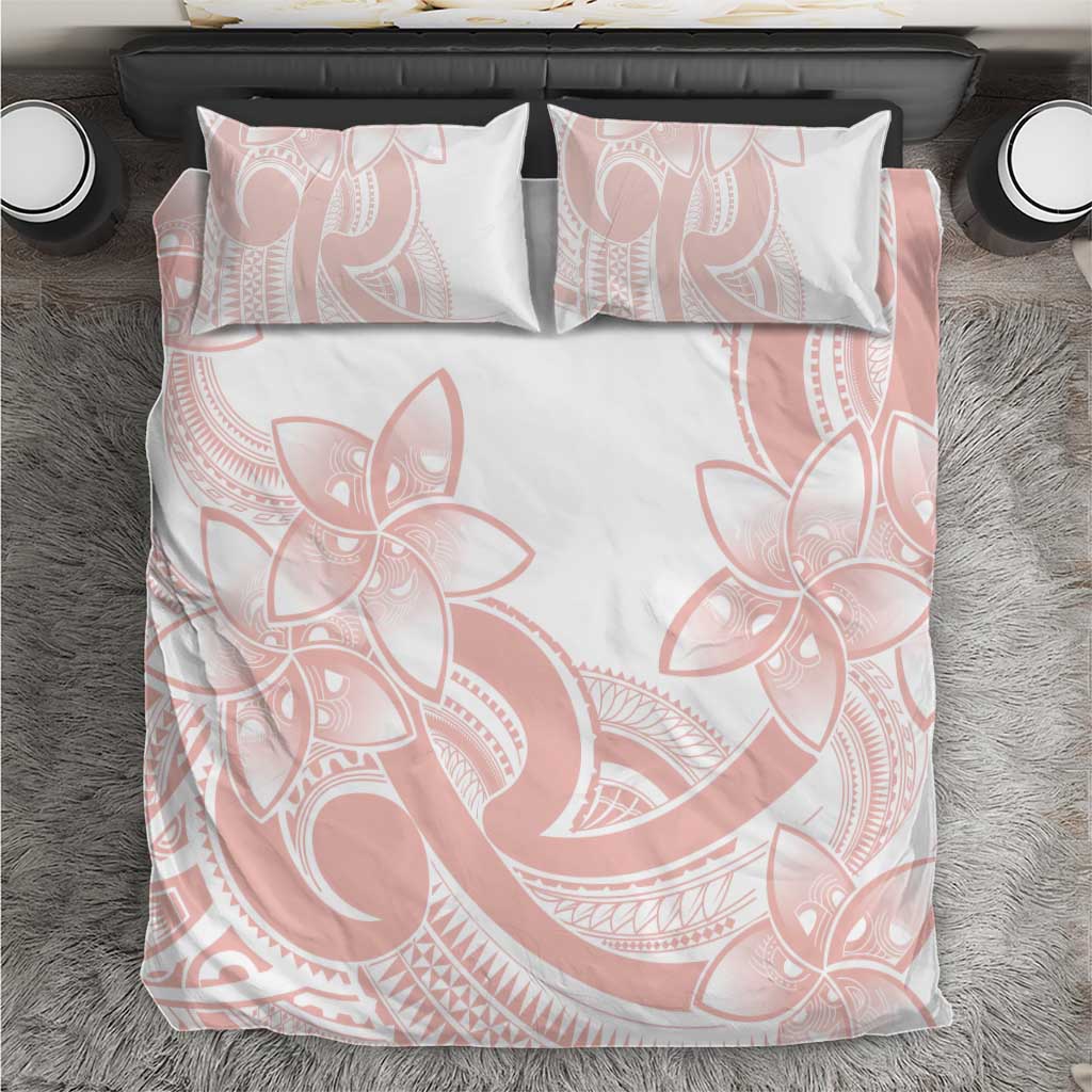 Polynesian Tribal Plumeria Lotu Tamaiti Bedding Set Pastel Blush - Polynesian Pride