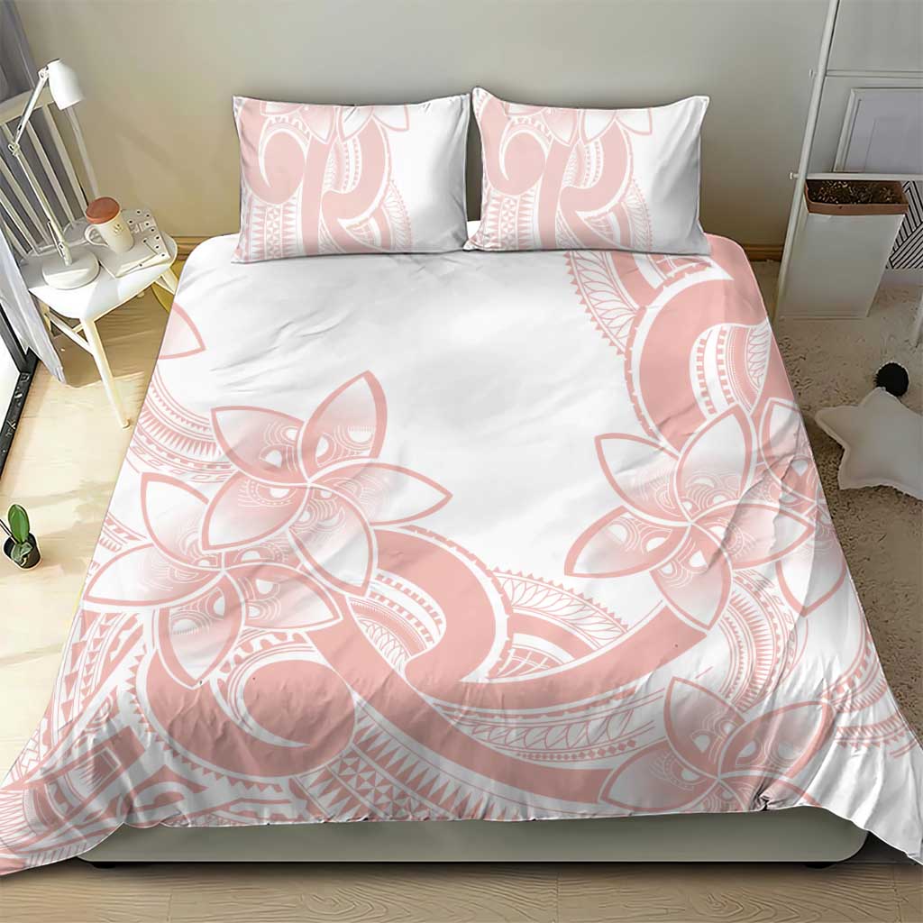 Polynesian Tribal Plumeria Lotu Tamaiti Bedding Set Pastel Blush - Polynesian Pride