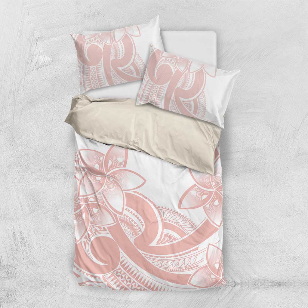 Polynesian Tribal Plumeria Lotu Tamaiti Bedding Set Pastel Blush - Polynesian Pride