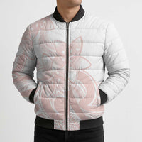 Polynesian Tribal Plumeria Lotu Tamaiti Bomber Puffer Jacket Pastel Blush - Polynesian Pride