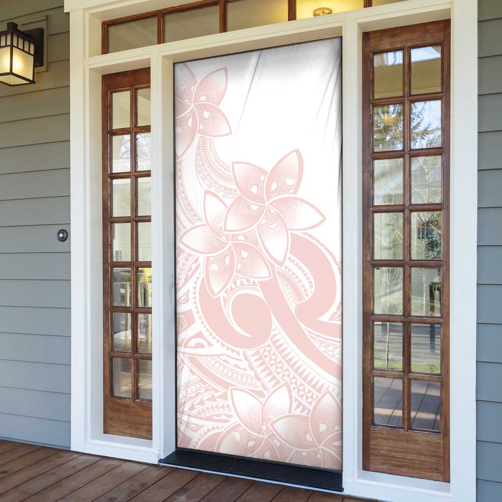Polynesian Tribal Plumeria Lotu Tamaiti Door Cover Pastel Blush - Polynesian Pride