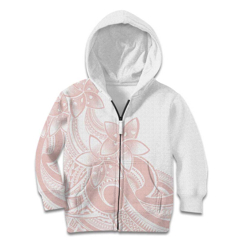 Polynesian Tribal Plumeria Lotu Tamaiti Kid Hoodie Pastel Blush - Polynesian Pride