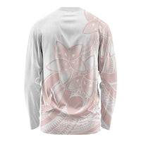 Polynesian Tribal Plumeria Lotu Tamaiti Long Sleeve Shirt Pastel Blush - Polynesian Pride
