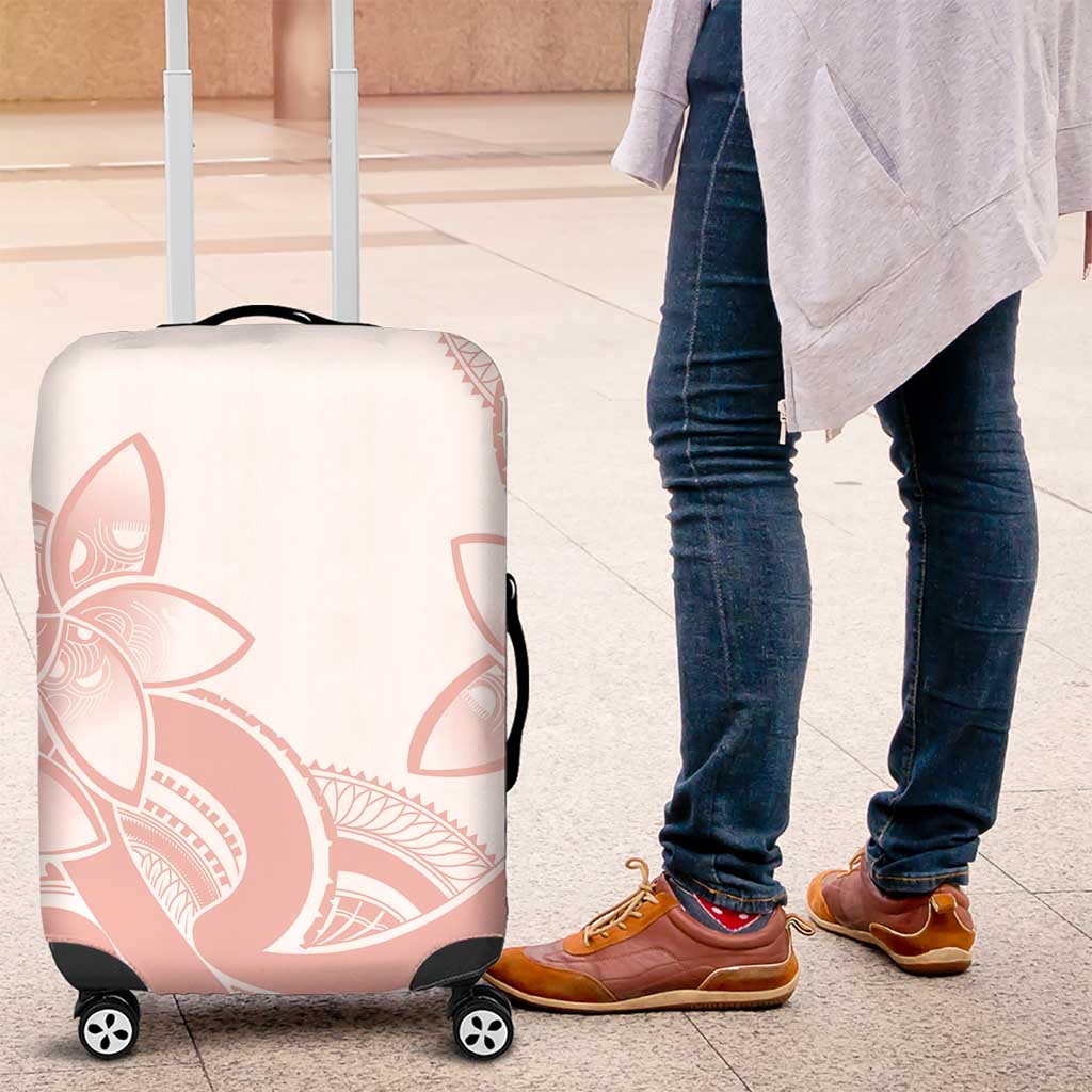 Polynesian Tribal Plumeria Lotu Tamaiti Luggage Cover Pastel Blush - Polynesian Pride