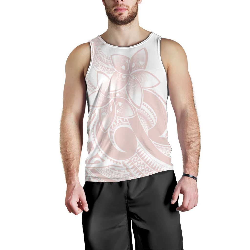 Polynesian Tribal Plumeria Lotu Tamaiti Men Tank Top Pastel Blush - Polynesian Pride