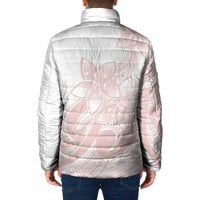Polynesian Tribal Plumeria Lotu Tamaiti Padded Jacket Pastel Blush - Polynesian Pride