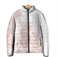 Polynesian Tribal Plumeria Lotu Tamaiti Padded Jacket Pastel Blush - Polynesian Pride