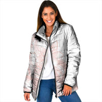 Polynesian Tribal Plumeria Lotu Tamaiti Padded Jacket Pastel Blush - Polynesian Pride