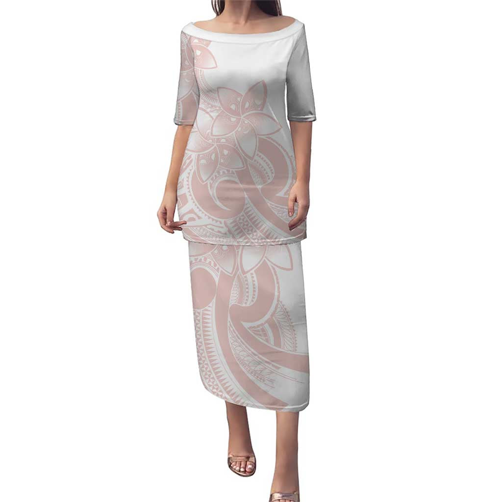 Polynesian Tribal Plumeria Lotu Tamaiti Puletasi Pastel Blush - Polynesian Pride