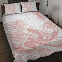 Polynesian Tribal Plumeria Lotu Tamaiti Quilt Bed Set Pastel Blush - Polynesian Pride