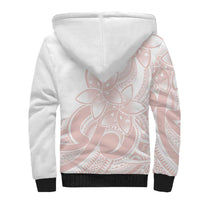 Polynesian Tribal Plumeria Lotu Tamaiti Sherpa Hoodie Pastel Blush - Polynesian Pride