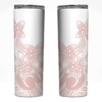 Polynesian Tribal Plumeria Lotu Tamaiti Skinny Tumbler Pastel Blush - Polynesian Pride