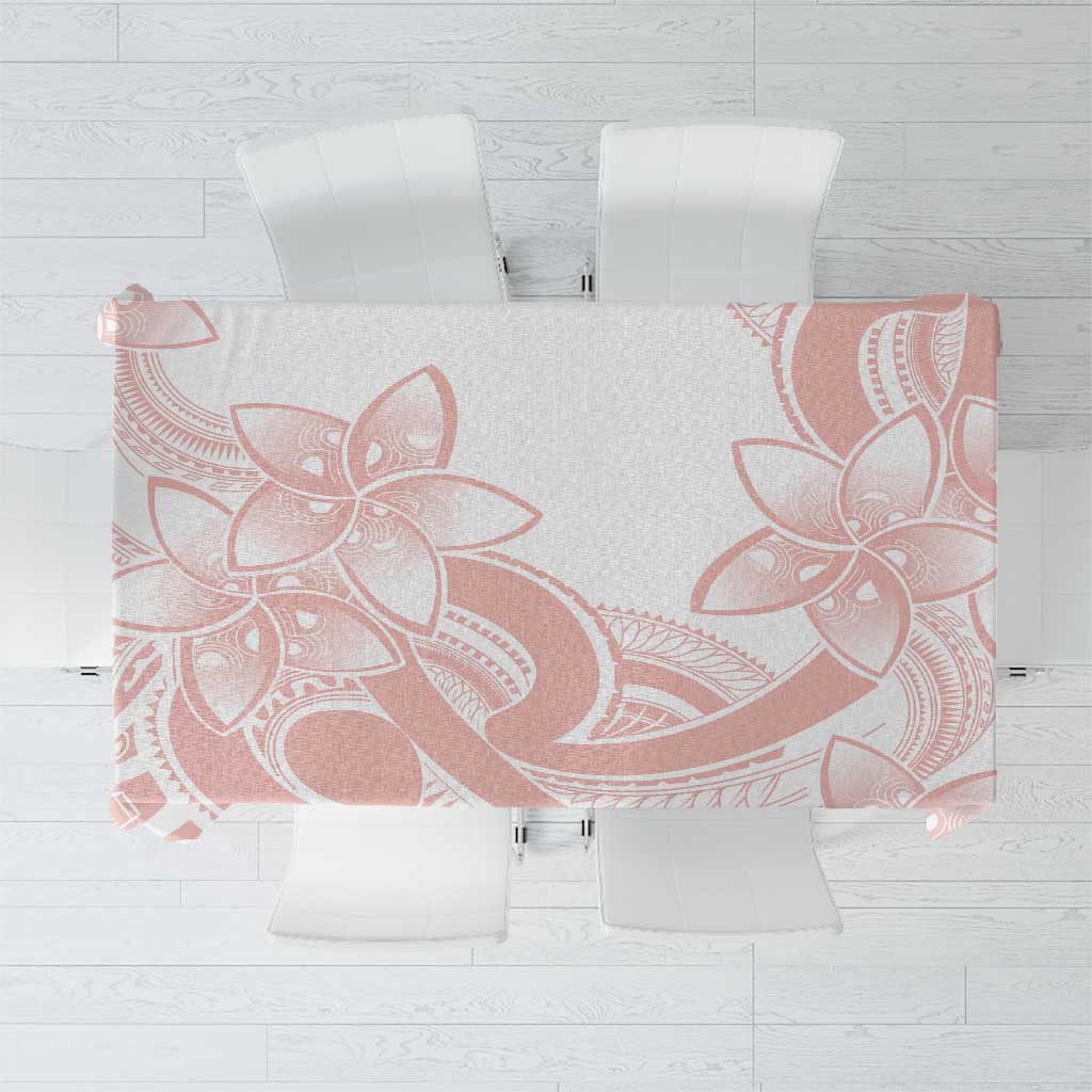 Polynesian Tribal Plumeria Lotu Tamaiti Tablecloth Pastel Blush - Polynesian Pride