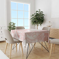 Polynesian Tribal Plumeria Lotu Tamaiti Tablecloth Pastel Blush - Polynesian Pride