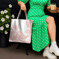Polynesian Tribal Plumeria Lotu Tamaiti Tote Bag Pastel Blush - Polynesian Pride