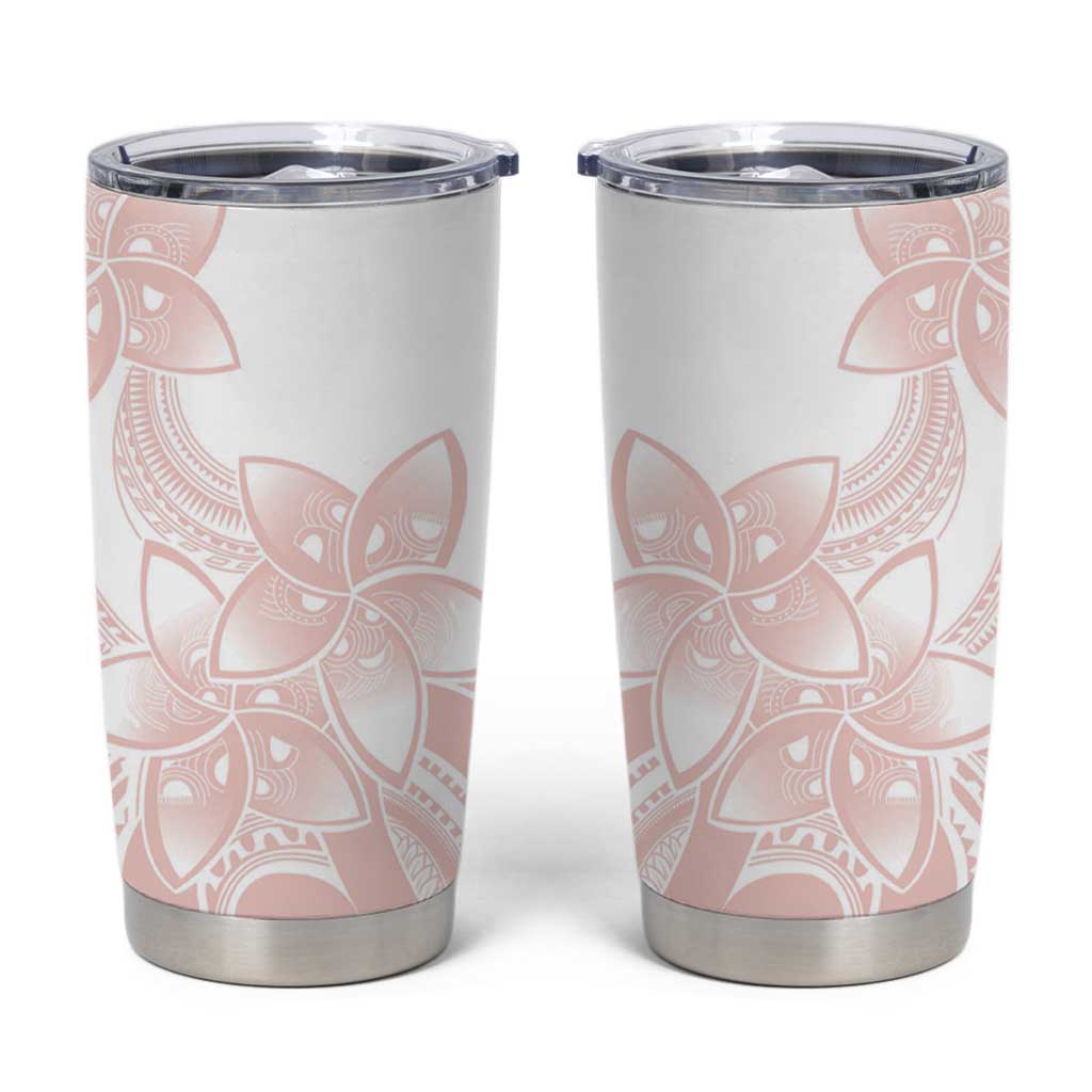 Polynesian Tribal Plumeria Lotu Tamaiti Tumbler Cup Pastel Blush - Polynesian Pride