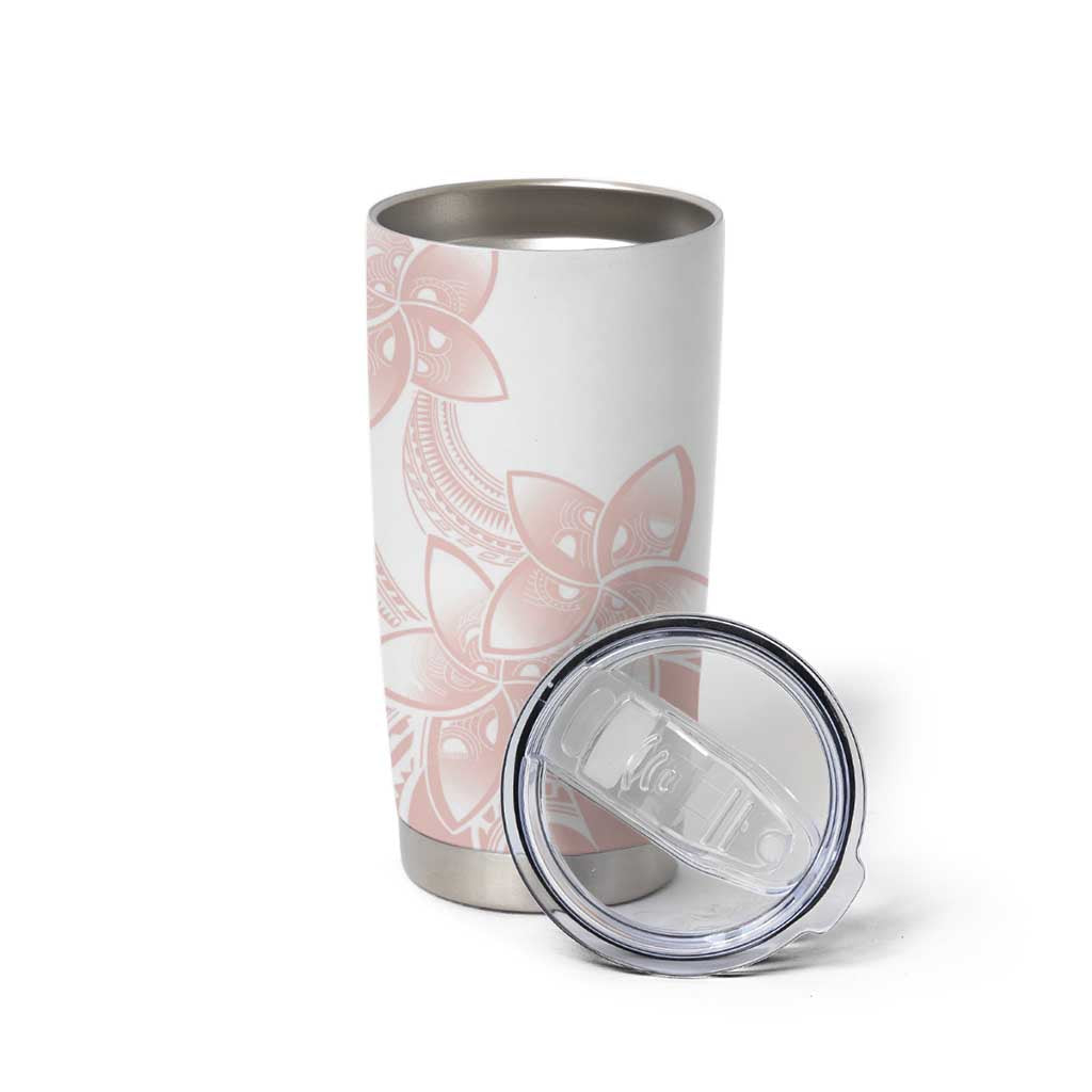 Polynesian Tribal Plumeria Lotu Tamaiti Tumbler Cup Pastel Blush - Polynesian Pride