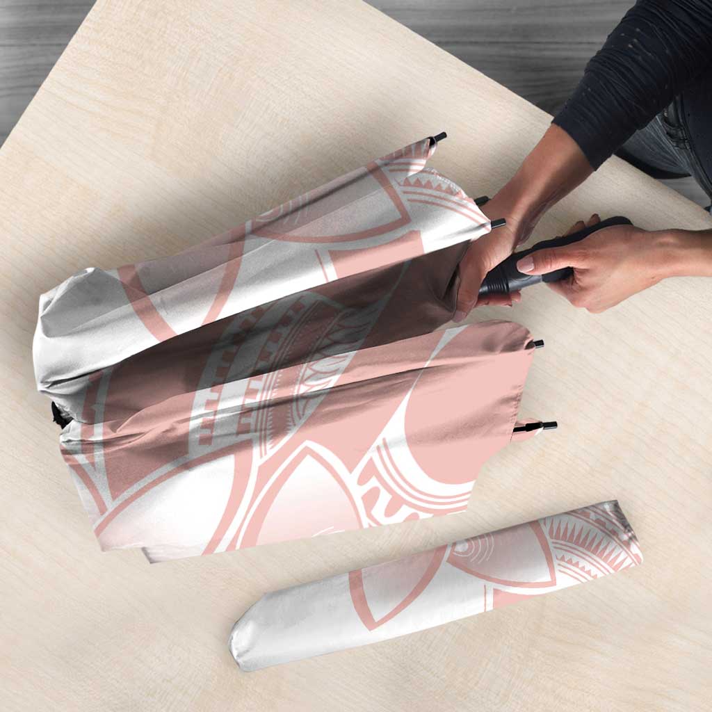 Polynesian Tribal Plumeria Lotu Tamaiti Umbrella Pastel Blush - Polynesian Pride