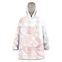 Polynesian Tribal Plumeria Lotu Tamaiti Wearable Blanket Hoodie Pastel Blush - Polynesian Pride