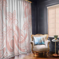 Polynesian Tribal Plumeria Lotu Tamaiti Window Curtain Pastel Blush - Polynesian Pride