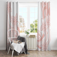 Polynesian Tribal Plumeria Lotu Tamaiti Window Curtain Pastel Blush - Polynesian Pride