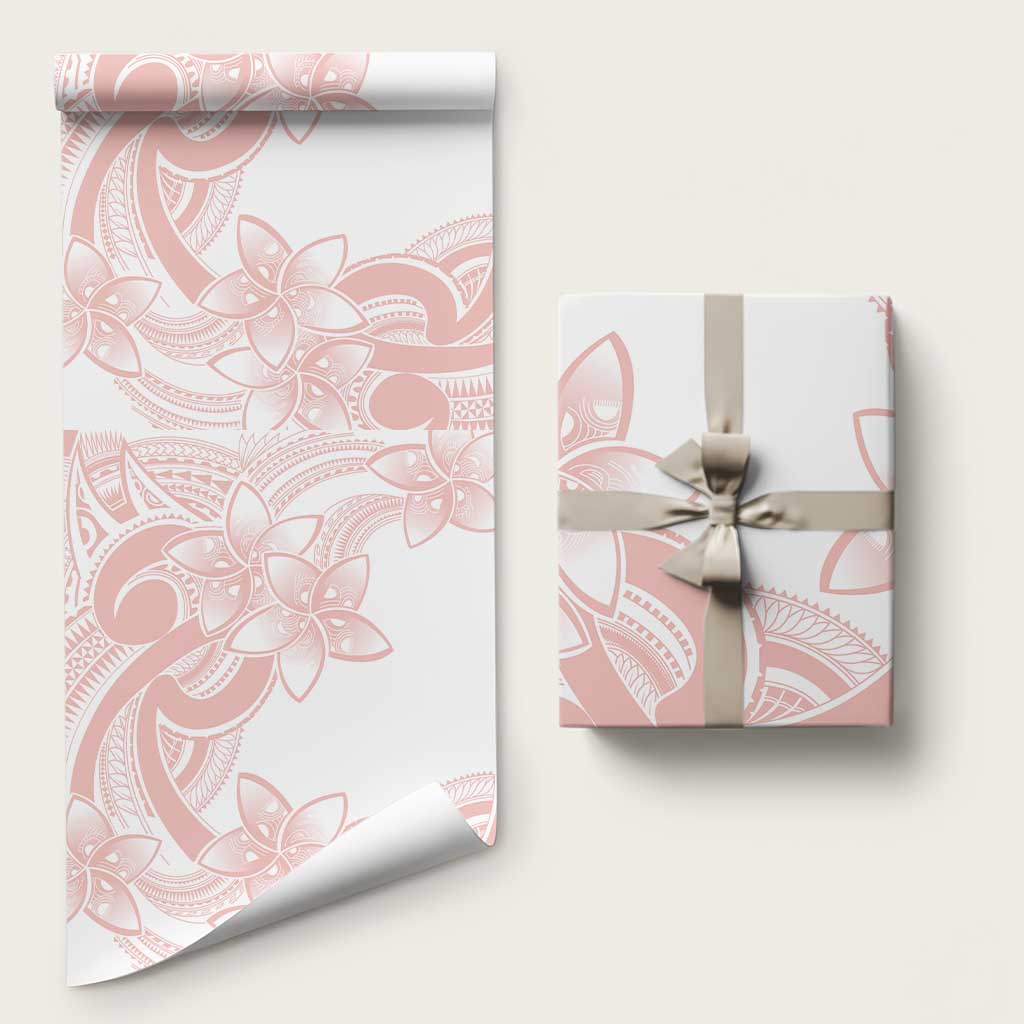Polynesian Tribal Plumeria Lotu Tamaiti Wrapping Paper Pastel Blush - Polynesian Pride