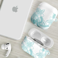 Polynesian Tribal Plumeria Lotu Tamaiti AirPods Case Pastel Cyan - Polynesian Pride