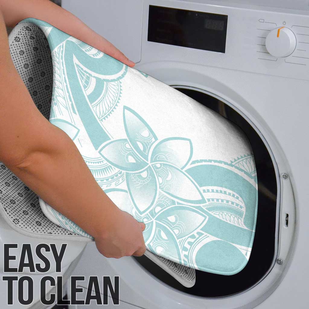 Polynesian Tribal Plumeria Lotu Tamaiti Bathroom Set Pastel Cyan - Polynesian Pride