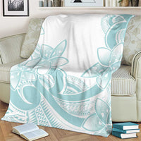 Polynesian Tribal Plumeria Lotu Tamaiti Blanket Pastel Cyan - Polynesian Pride