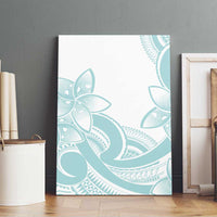Polynesian Tribal Plumeria Lotu Tamaiti Canvas Wall Art Pastel Cyan - Polynesian Pride