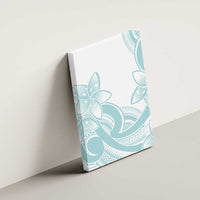 Polynesian Tribal Plumeria Lotu Tamaiti Canvas Wall Art Pastel Cyan - Polynesian Pride