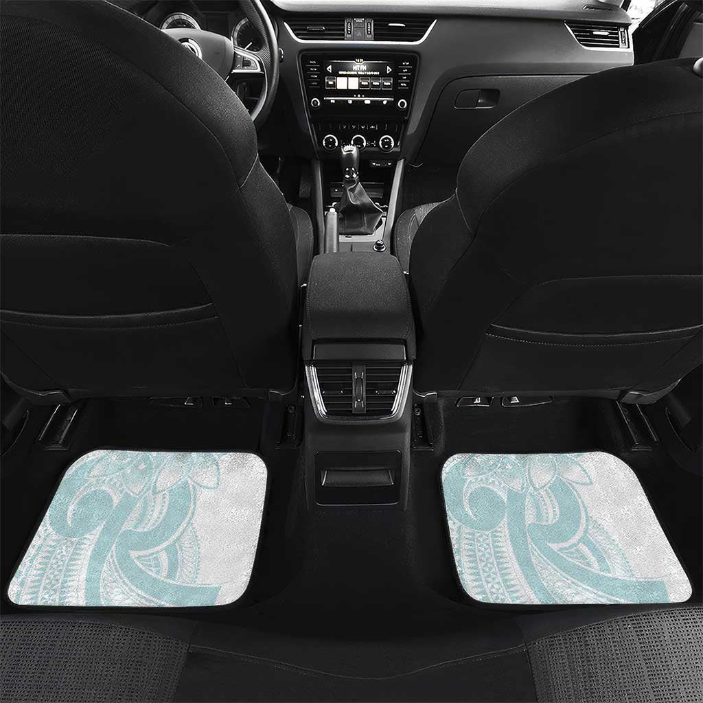 Polynesian Tribal Plumeria Lotu Tamaiti Car Mats Pastel Cyan - Polynesian Pride