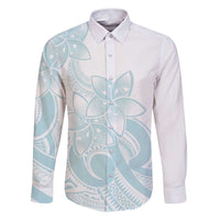 Polynesian Tribal Plumeria Lotu Tamaiti Family Matching Puletasi and Hawaiian Shirt Pastel Cyan - Polynesian Pride