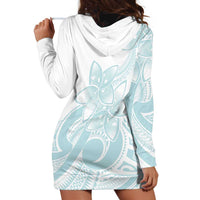 Polynesian Tribal Plumeria Lotu Tamaiti Hoodie Dress Pastel Cyan - Polynesian Pride
