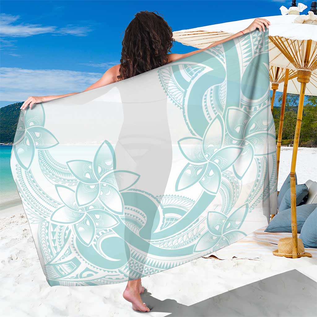 Polynesian Tribal Plumeria Lotu Tamaiti Sarong Pastel Cyan - Polynesian Pride