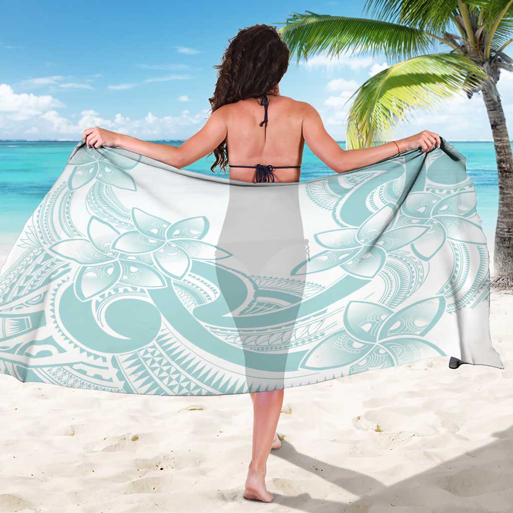 Polynesian Tribal Plumeria Lotu Tamaiti Sarong Pastel Cyan - Polynesian Pride