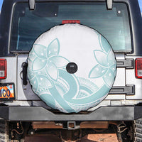 Polynesian Tribal Plumeria Lotu Tamaiti Spare Tire Cover Pastel Cyan - Polynesian Pride