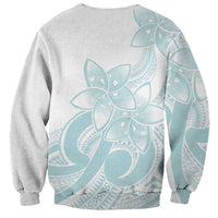 Polynesian Tribal Plumeria Lotu Tamaiti Sweatshirt Pastel Cyan - Polynesian Pride
