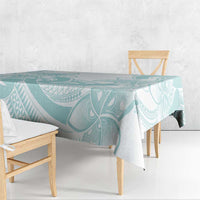 Polynesian Tribal Plumeria Lotu Tamaiti Tablecloth Pastel Cyan - Polynesian Pride