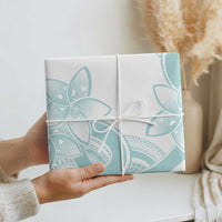 Polynesian Tribal Plumeria Lotu Tamaiti Wrapping Paper Pastel Cyan - Polynesian Pride