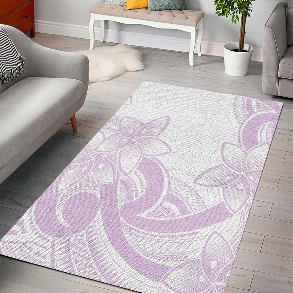 Polynesian Tribal Plumeria Lotu Tamaiti Area Rug Pastel Mauve - Polynesian Pride