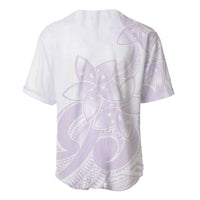 Polynesian Tribal Plumeria Lotu Tamaiti Baseball Jersey Pastel Mauve - Polynesian Pride