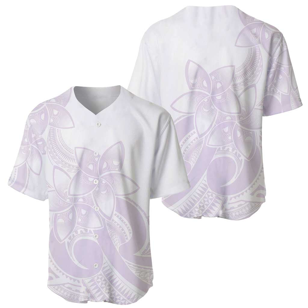 Polynesian Tribal Plumeria Lotu Tamaiti Baseball Jersey Pastel Mauve - Polynesian Pride