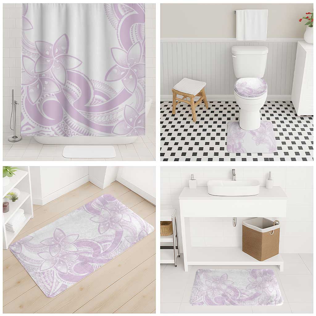 Polynesian Tribal Plumeria Lotu Tamaiti Bathroom Set Pastel Mauve - Polynesian Pride