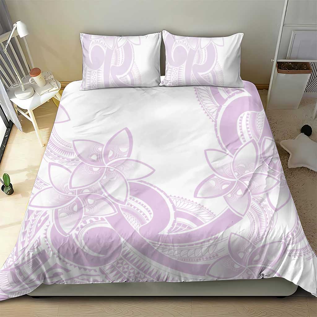 Polynesian Tribal Plumeria Lotu Tamaiti Bedding Set Pastel Mauve - Polynesian Pride