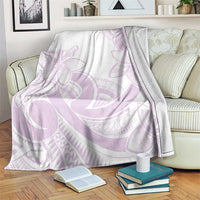 Polynesian Tribal Plumeria Lotu Tamaiti Blanket Pastel Mauve - Polynesian Pride