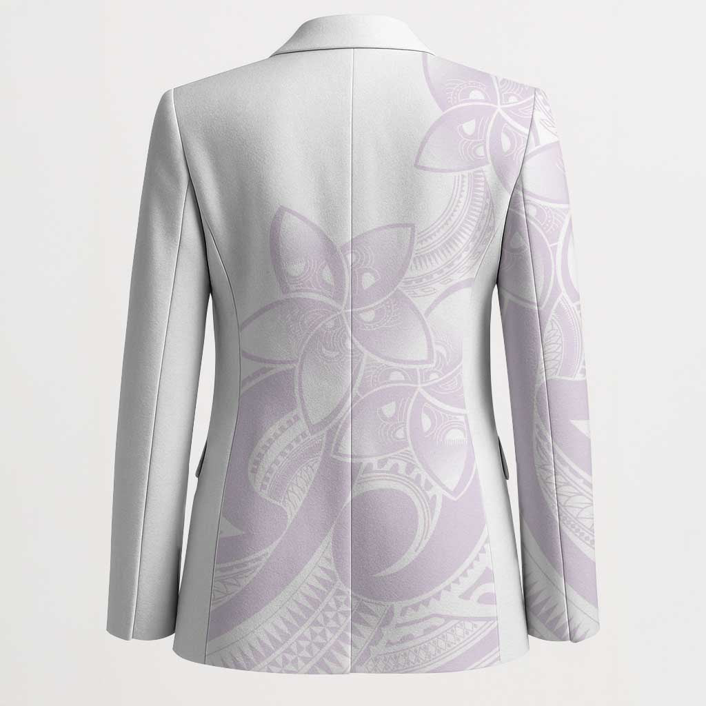 Polynesian Tribal Plumeria Lotu Tamaiti Blazer Pastel Mauve - Polynesian Pride