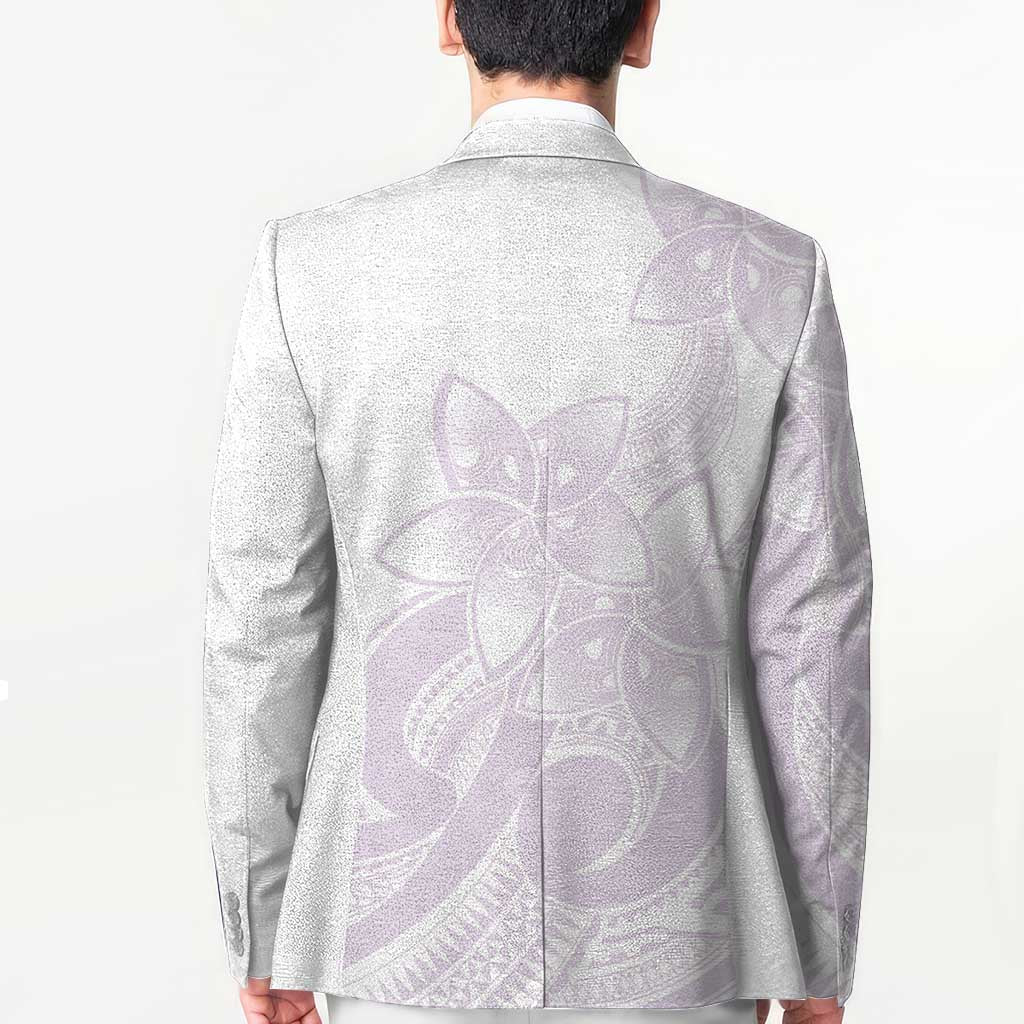 Polynesian Tribal Plumeria Lotu Tamaiti Blazer Pastel Mauve - Polynesian Pride