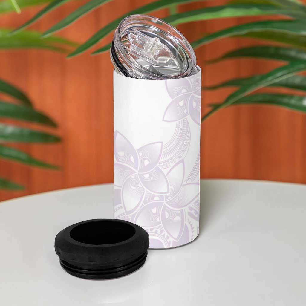 Polynesian Tribal Plumeria Lotu Tamaiti 4 in 1 Can Cooler Tumbler Pastel Mauve - Polynesian Pride