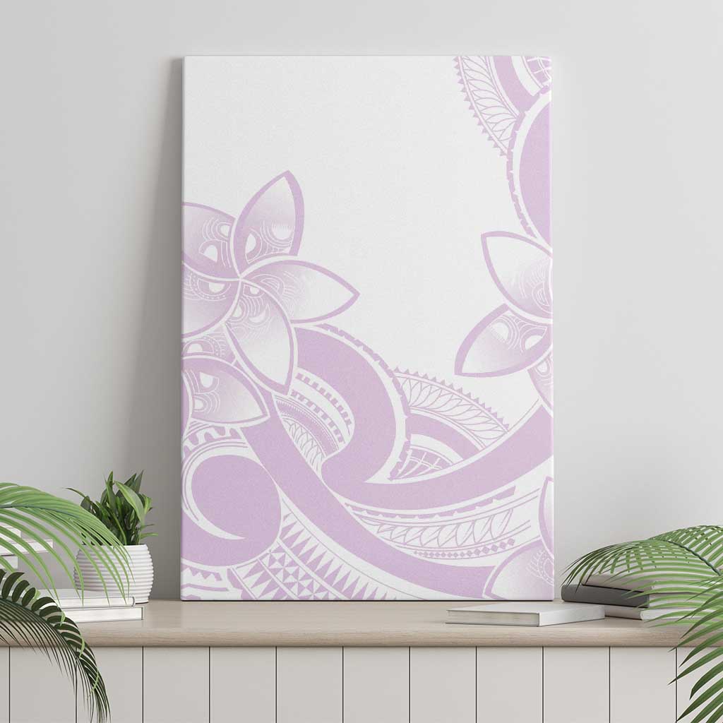 Polynesian Tribal Plumeria Lotu Tamaiti Canvas Wall Art Pastel Mauve - Polynesian Pride